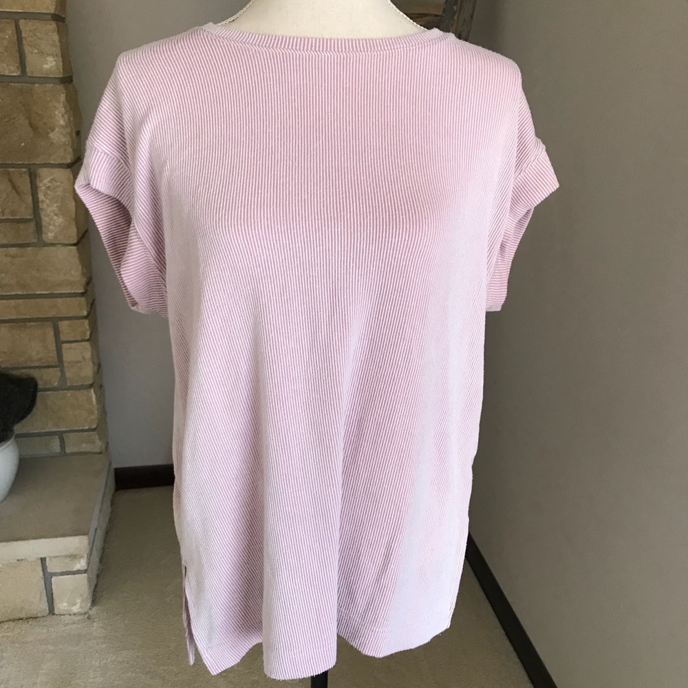 Pink and White Stripped Top